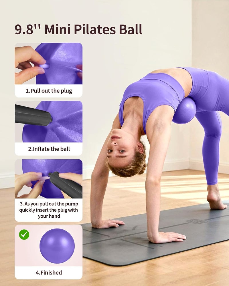 KINTHEA Store Home Pilates Kit for Women, Essentials Pilates Equipment Set with 14‘’ Pilates Ring and Mini Ball, 5 Resistance Bands & Accessories, Tutorial Charts, Pilates Ring Set for Beginners Workout at Home - Image 3